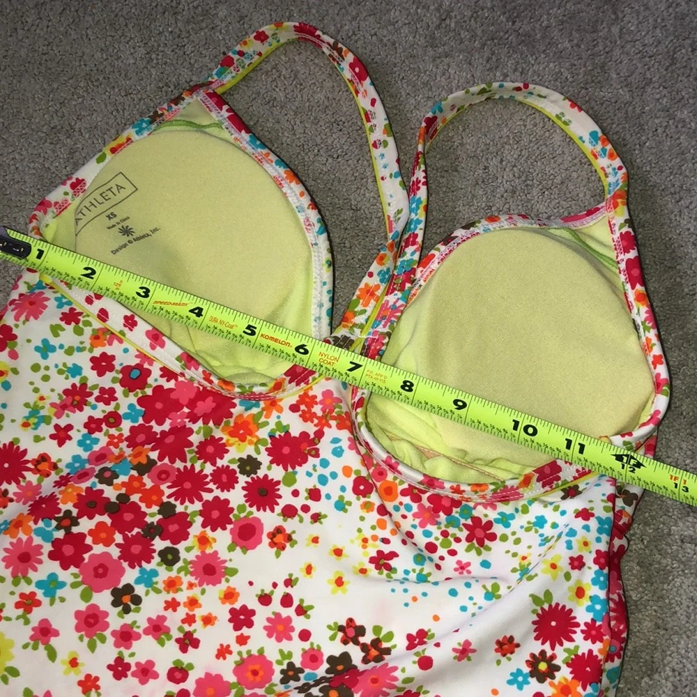Athleta Tankini Top Swimwear XS Floral‎ Multi Colored